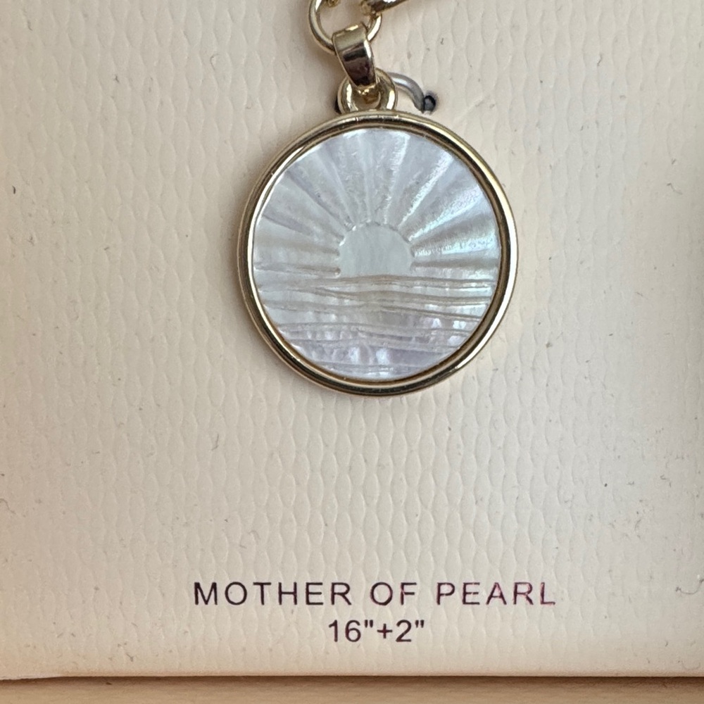Camila Coelho Gold colored Chain Necklace with Mother of Pearl Pendant - Picture 2 of 4